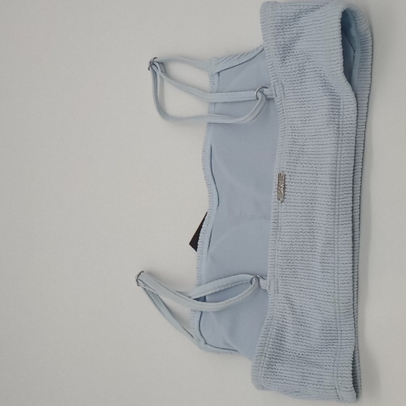 DKNY Textured Bralette Bikini Top Light Blue S - Picture 8 of 12